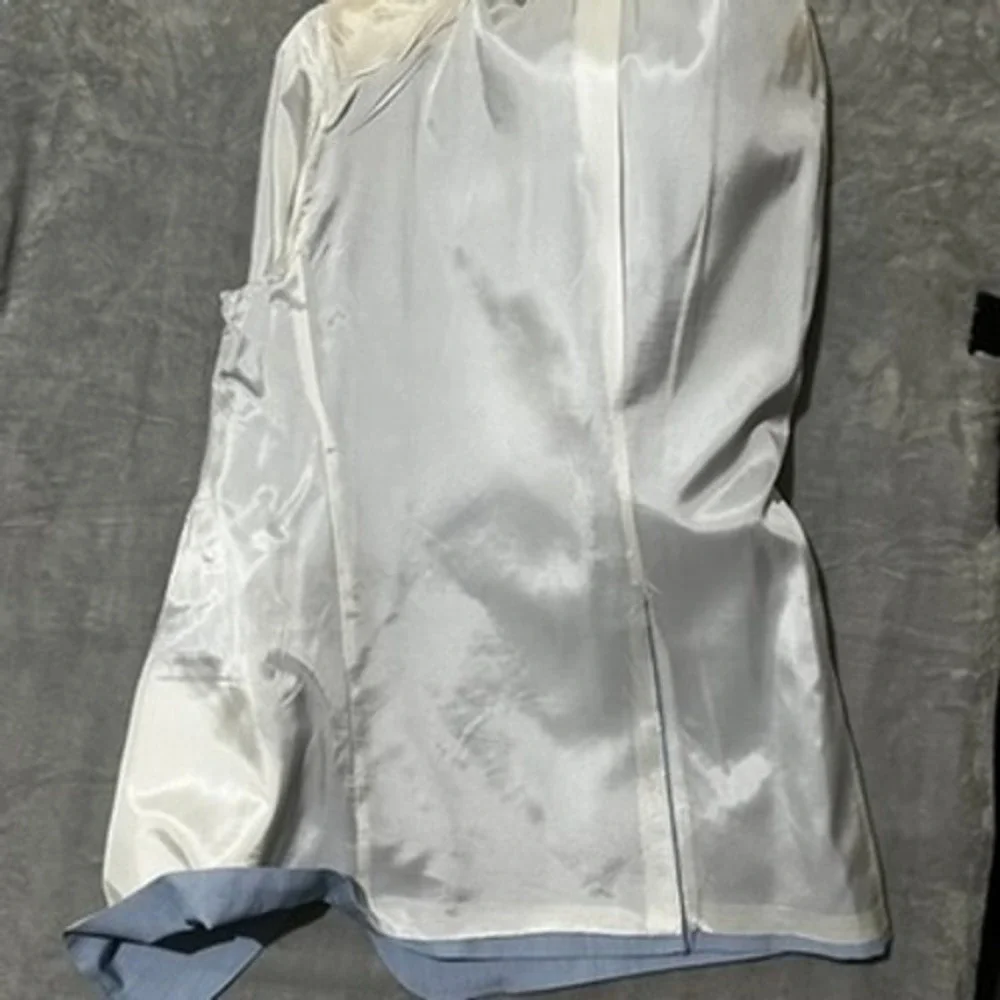 Levi Strauss Tailored Classics Mens 48L Blue White Linen Look Suit & Pants